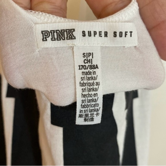 PINK Victoria's Secret Super Soft White Camisole with Black Logo - Picture 3 of 6